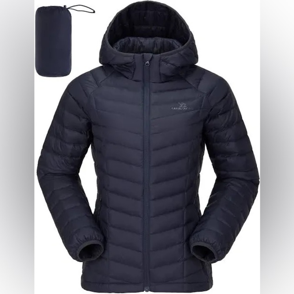Women's Quilted Blue Puffer Jacket lightweight Size L